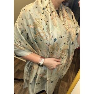 Christian Dior silk wrap-scarf featuring a mystical zodiac print 90*180cm